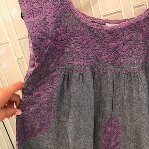 Mi Golondrina Chambray and Violet Mexican dress